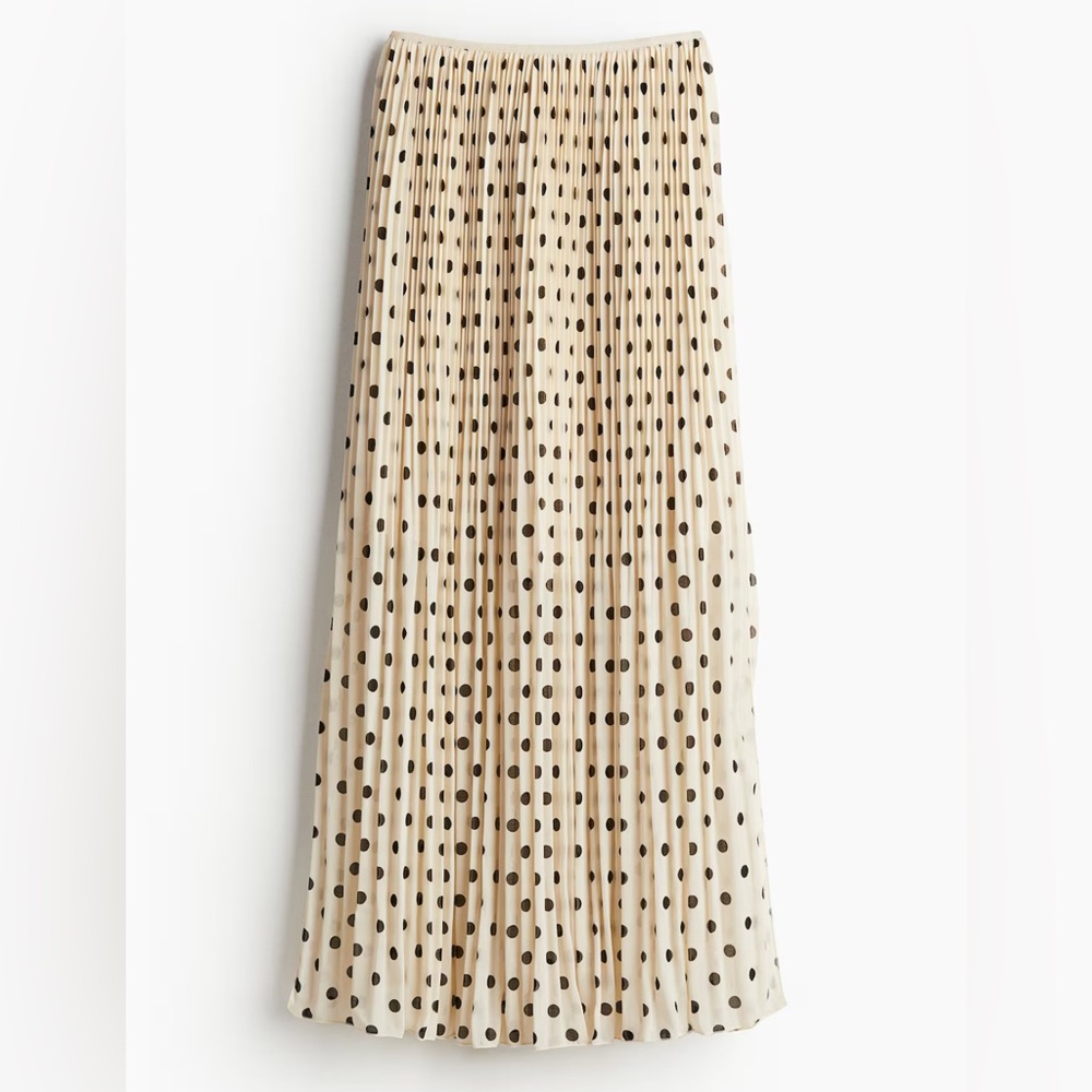 H&M Chiffon Polka Dot Pleated Skirt - Size (XS) - NWT